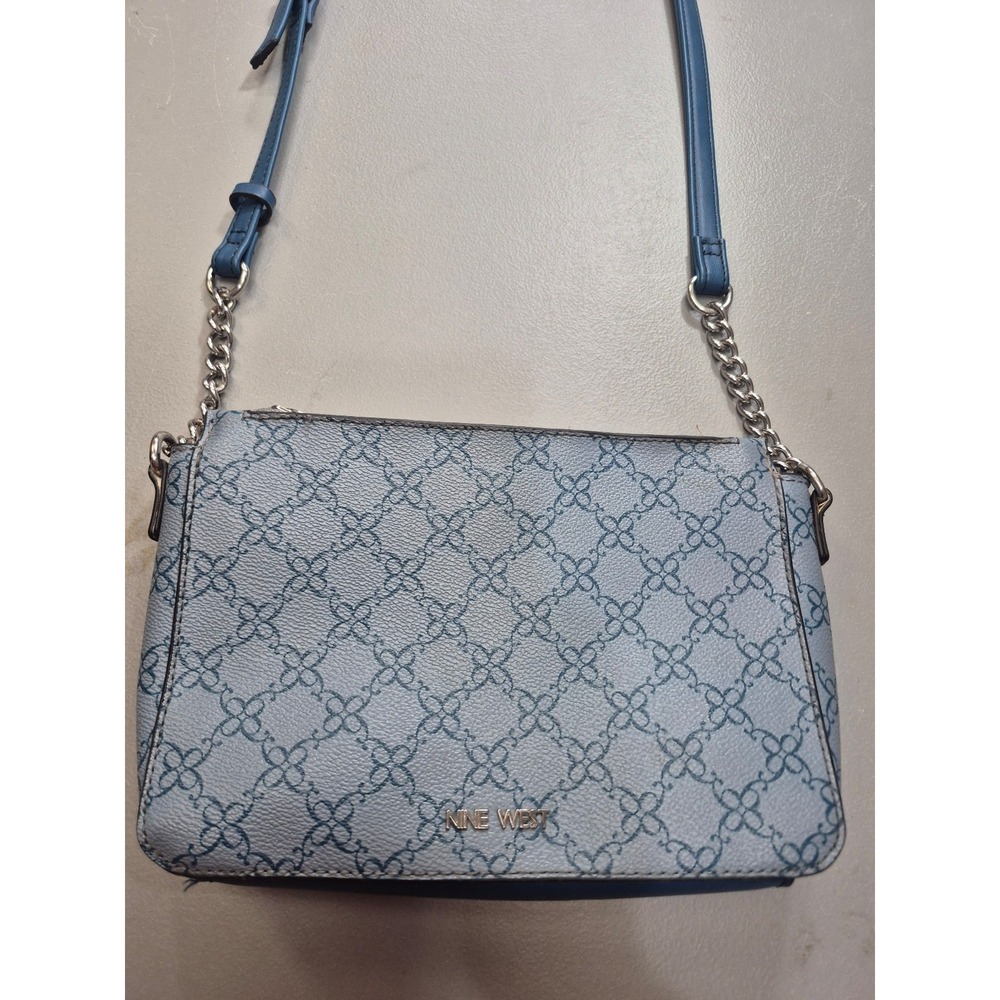 light blue Nine West "Colby" crossbody handbag.